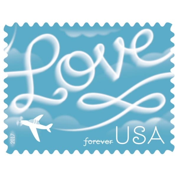 Love Skywriting Forever Stamp
