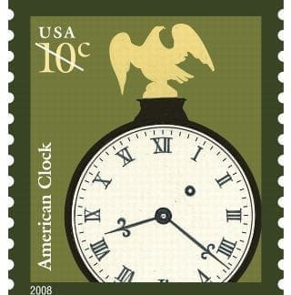 American Clock Postage Stamp