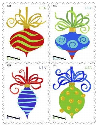 Holiday Baubles Forever Stamps