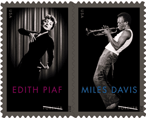 Miles Davis & Edith Piaf Forever Stamp