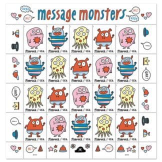 message monsters forever stamps
